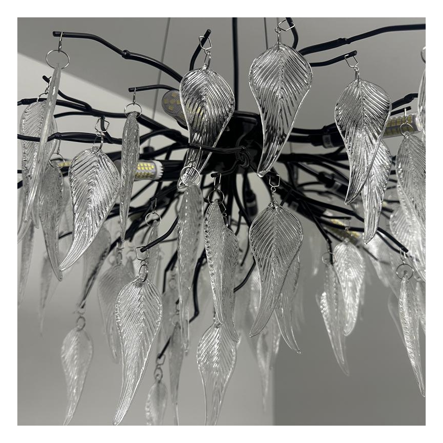 Kristalni luster na sajli 10xG9/40W/230V, crne boje