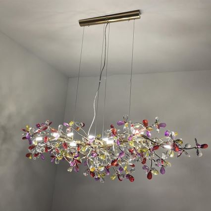 Kristalni luster na sajli 13xG9/40W/230V višebojan