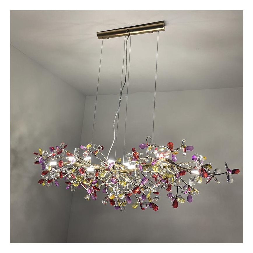 Kristalni luster na sajli 13xG9/40W/230V višebojan