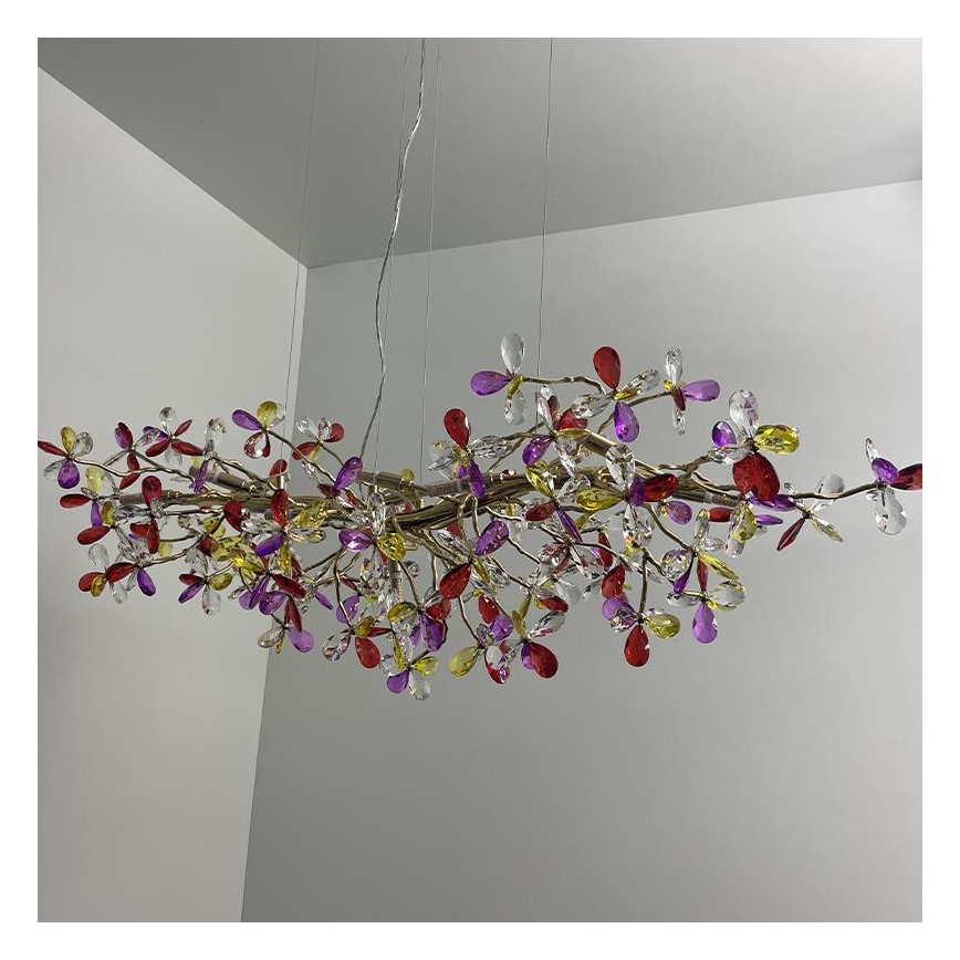 Kristalni luster na sajli 13xG9/40W/230V višebojan