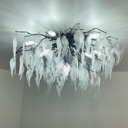 Kristalni plafonski luster 10xG9/40W/230V, crne boje