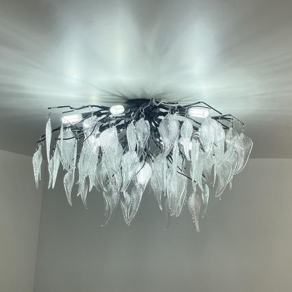 Kristalni plafonski luster 10xG9/40W/230V, crne boje