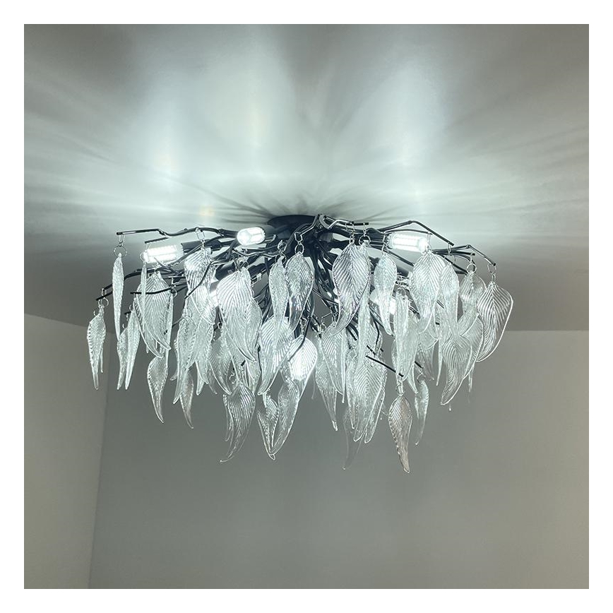 Kristalni plafonski luster 10xG9/40W/230V, crne boje