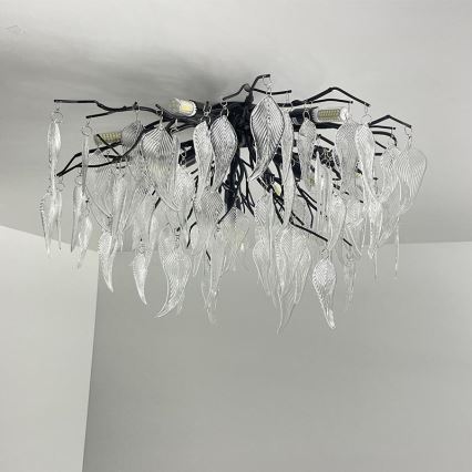 Kristalni plafonski luster 10xG9/40W/230V, crne boje