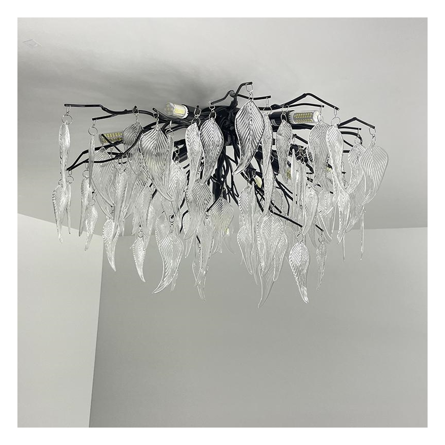 Kristalni plafonski luster 10xG9/40W/230V, crne boje
