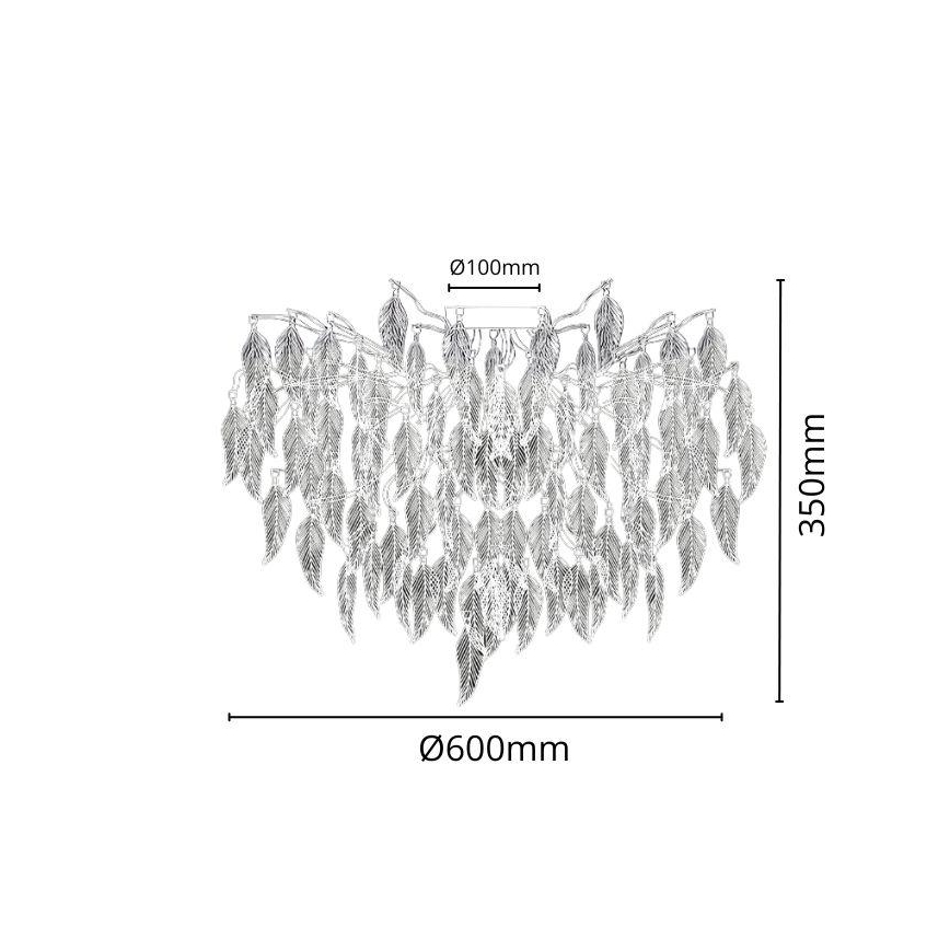 Kristalni plafonski luster 10xG9/40W/230V, crne boje