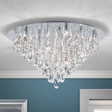 Kristalno plafonsko svetlo CELESTE 12xG9/40W/230V fi 75 cm sjajni hrom