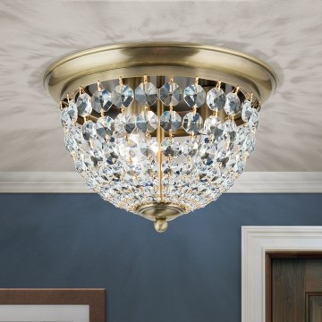 Kristalno plafonsko svetlo PLAFOND 3xE27/40W/230V, prečnik 35 cm, bronza