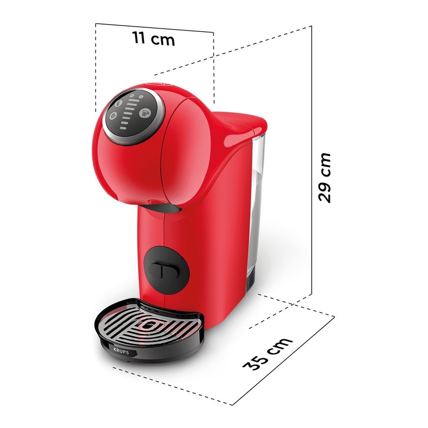 Krups - aparat za kapsule NESCAFÉ DOLCE GUSTO GENIO S PLUS 1500W u crvenoj boji