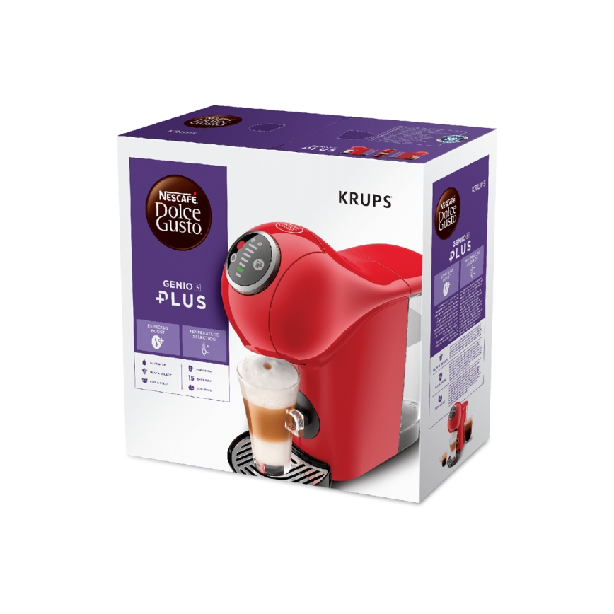 Krups - aparat za kapsule NESCAFÉ DOLCE GUSTO GENIO S PLUS 1500W u crvenoj boji