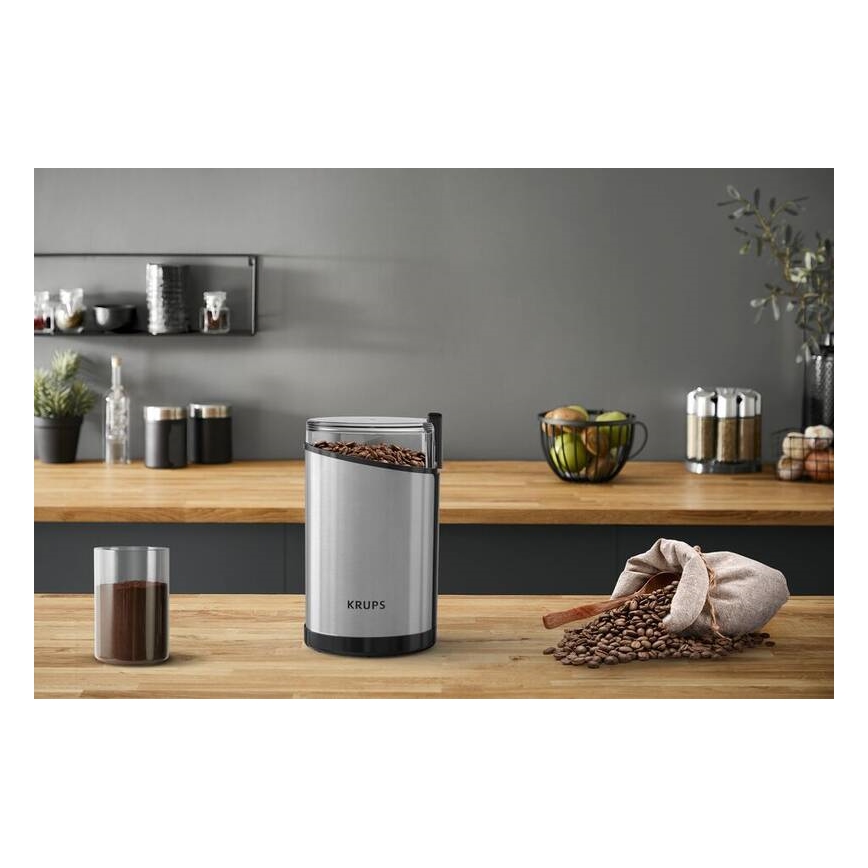 Krups - Električni mlin za kafu 85g FAST-TOUCH 200W/230V mat hrom