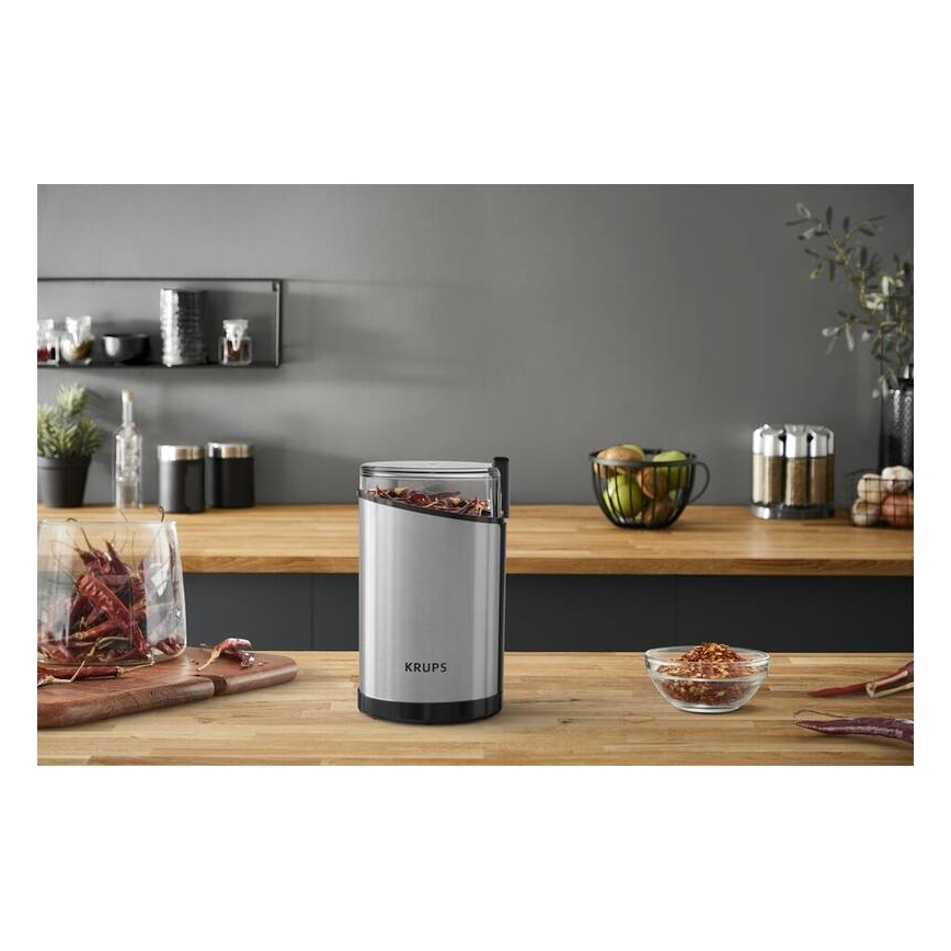 Krups - Električni mlin za kafu 85g FAST-TOUCH 200W/230V mat hrom