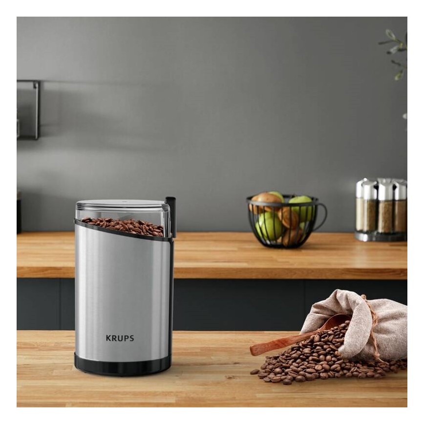 Krups - Električni mlin za kafu 85g FAST-TOUCH 200W/230V mat hrom