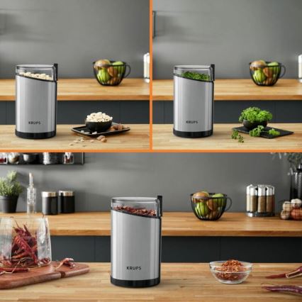 Krups - Električni mlin za kafu 85g FAST-TOUCH 200W/230V mat hrom