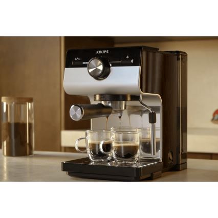 Krups - Espresso aparat s polugom za dve šoljice AUTHENTIC 1450W/230V siva