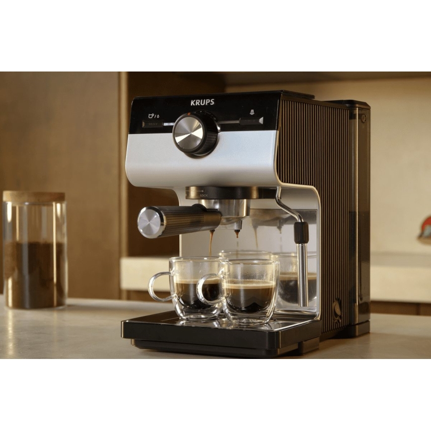 Krups - Espresso aparat s polugom za dve šoljice AUTHENTIC 1450W/230V siva