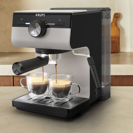 Krups - Espresso aparat s polugom za dve šoljice AUTHENTIC 1450W/230V siva