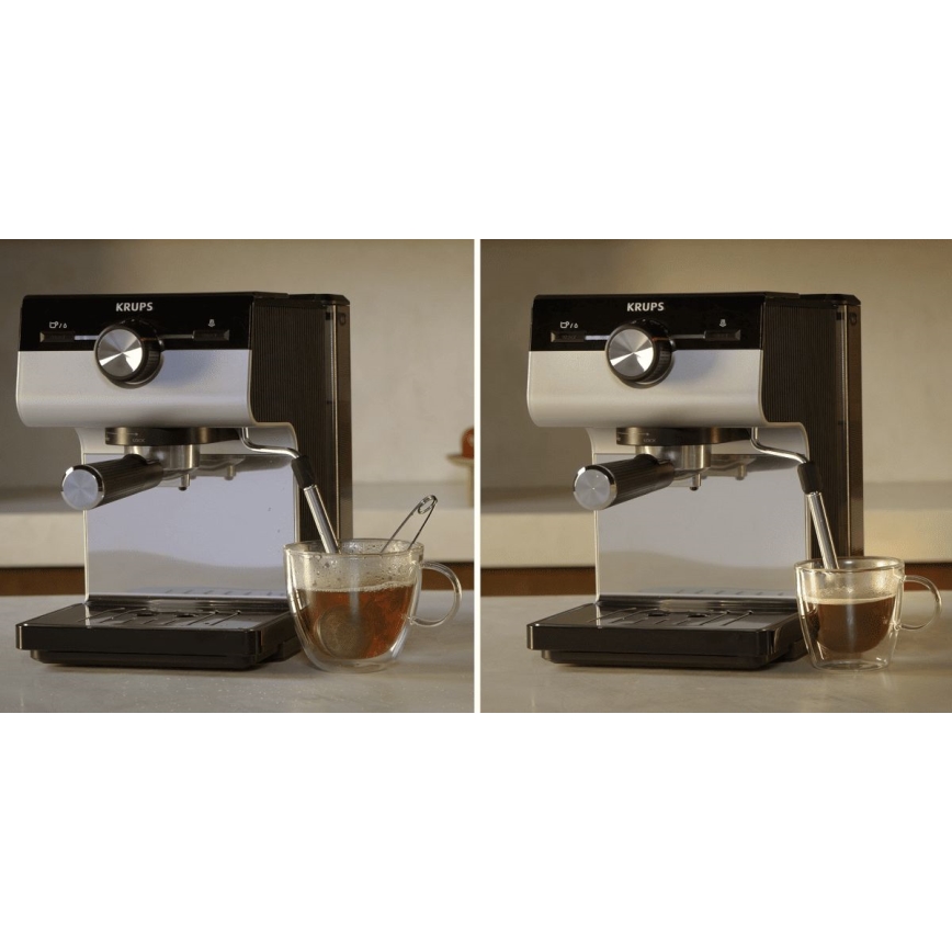 Krups - Espresso aparat s polugom za dve šoljice AUTHENTIC 1450W/230V siva