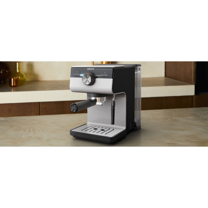 Krups - Espresso aparat s polugom za dve šoljice AUTHENTIC 1450W/230V siva