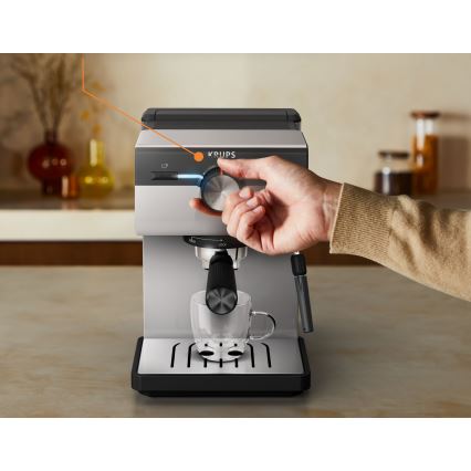 Krups - Espresso aparat s polugom za dve šoljice AUTHENTIC 1450W/230V siva