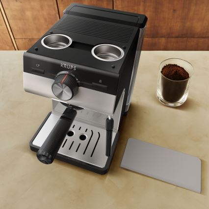 Krups - Espresso aparat s polugom za dve šoljice AUTHENTIC 1450W/230V siva