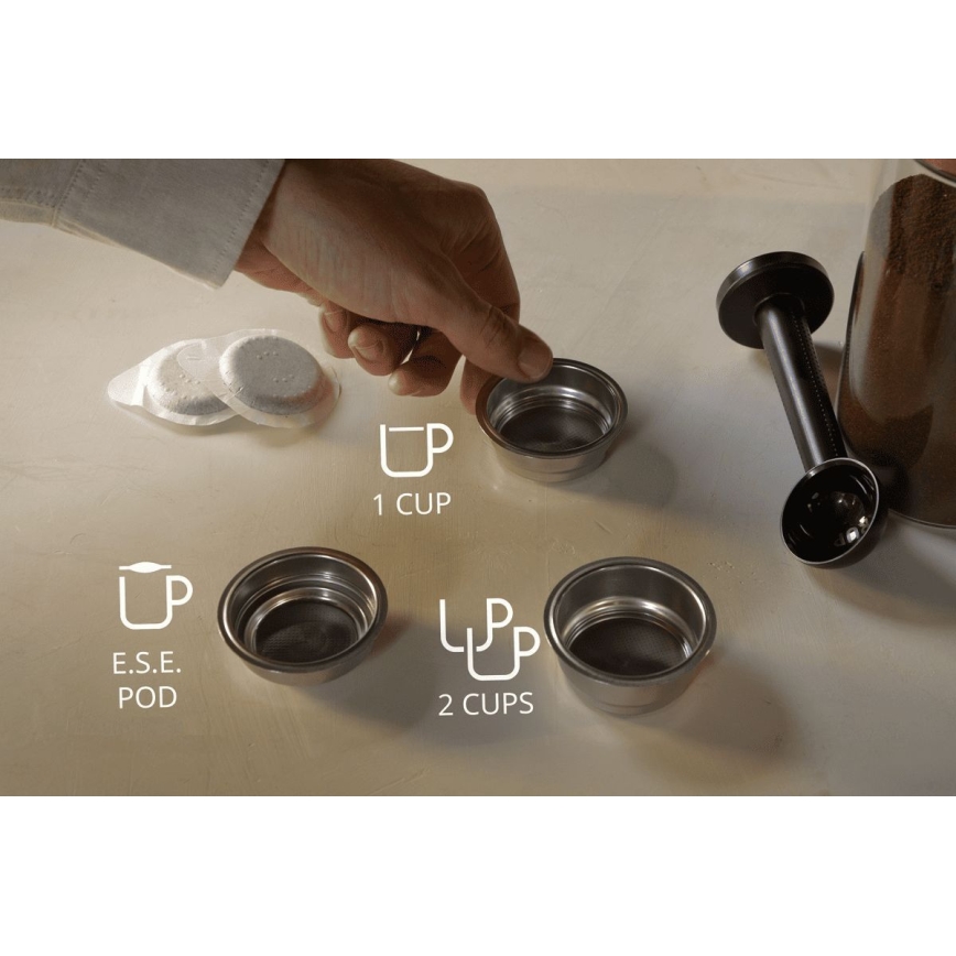 Krups - Espresso aparat s polugom za dve šoljice AUTHENTIC 1450W/230V siva