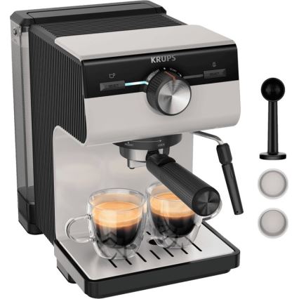 Krups - Espresso aparat s polugom za dve šoljice AUTHENTIC 1450W/230V siva