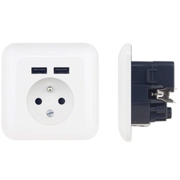 Kućna utičnica sa USB priključkom, francuski tip, 250V/16A