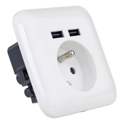 Kućna utičnica sa USB priključkom, francuski tip, 250V/16A