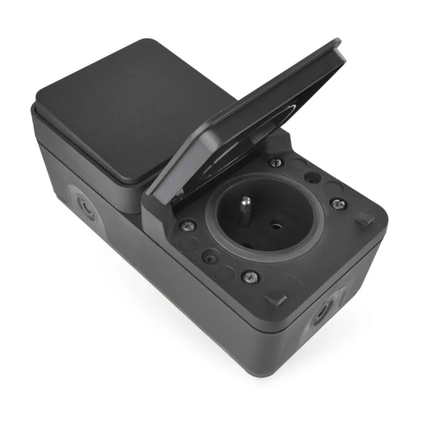 Kućni prekidač naizmenične struje sa utičnicom, 250 V / 16 A, IP55