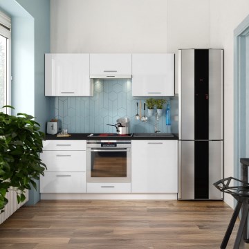 Kuhinjska garnitura CELESTE 180 cm, visokosjajna bela