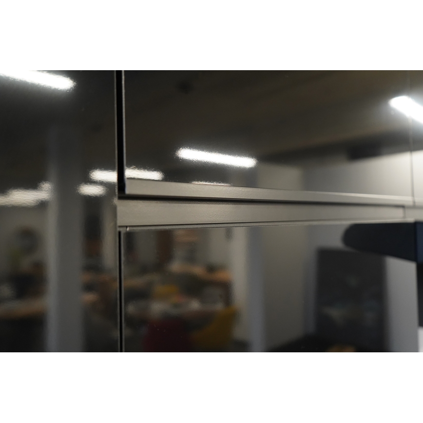 Kuhinjski blok MARINA 240 cm hrast craft/sjajna crna