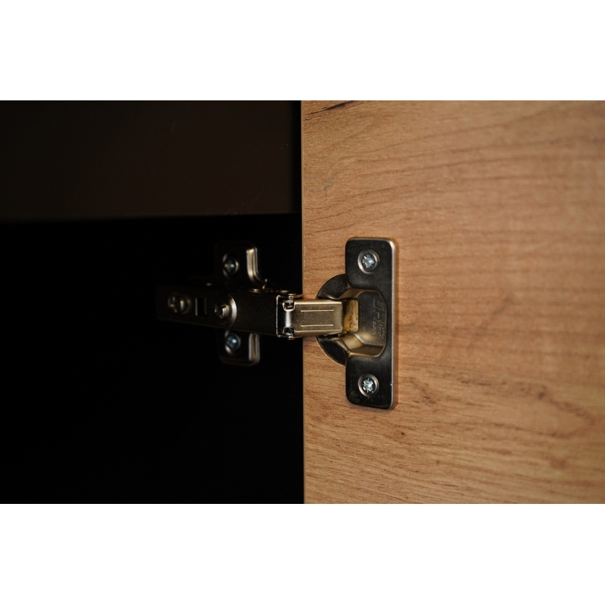 Kuhinjski blok MARINA 240 cm hrast craft/sjajna crna