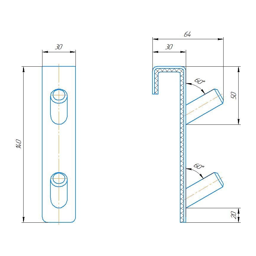 Kuka za radijator INOX, nerđajući čelik/antracit