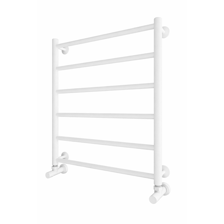 Kupaonski ljestvasti radijator INOX FLAT 122W/230V 57x43 cm nerđajući čelik/bela
