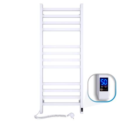 Kupaonski merdevinski radijator sa termostatom AVANGARD 227W 120x48cm, beli, levi