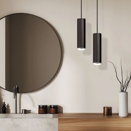 Kupatilski luster na sajli TURYN 1xGU10/10W/230V IP44, crne boje