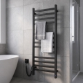 Kupatilski merdevinski radijator sa termostatom AVANGARD, 227 W, 120 x 48 cm, crna, leva