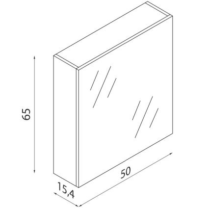 Kupatilski ormarić sa ogledalom KENWOOD 65x50 cm, beli