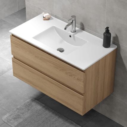 Kupatilski ormarić sa umivaonikom KENWOOD 91 cm, hrast