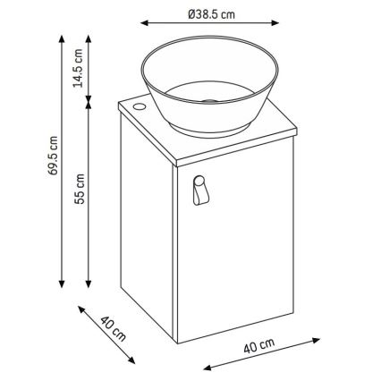 Kupatilski ormarić sa umivaonikom TAARNHOLM, beo