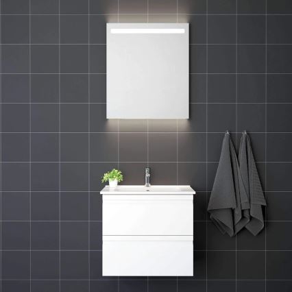 Kupatilski ormarić sa umivaonikom VEDO + LED ogledalo LED/10W/230V IP44 beli