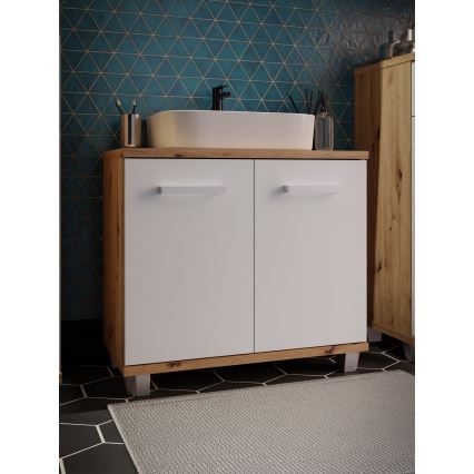 Kupatilski ormarić VENOM bela/hrast artisan