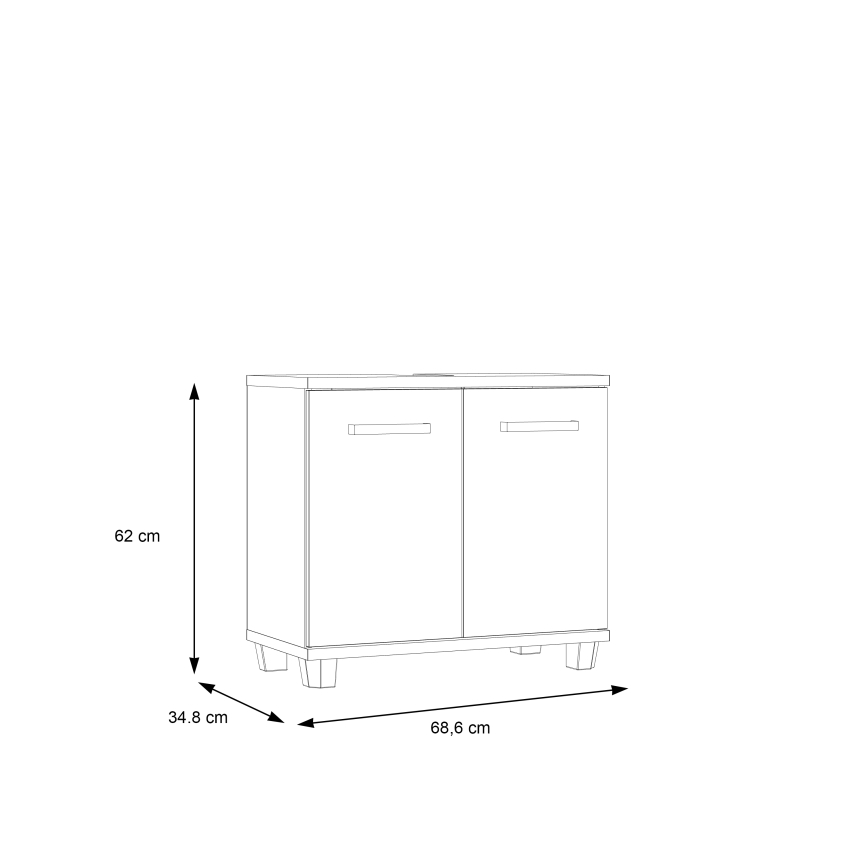 Kupatilski ormarić VENOM bela/hrast sonoma