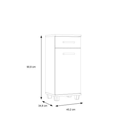 Kupatilski ormarić VENOM, beo/sonoma hrast