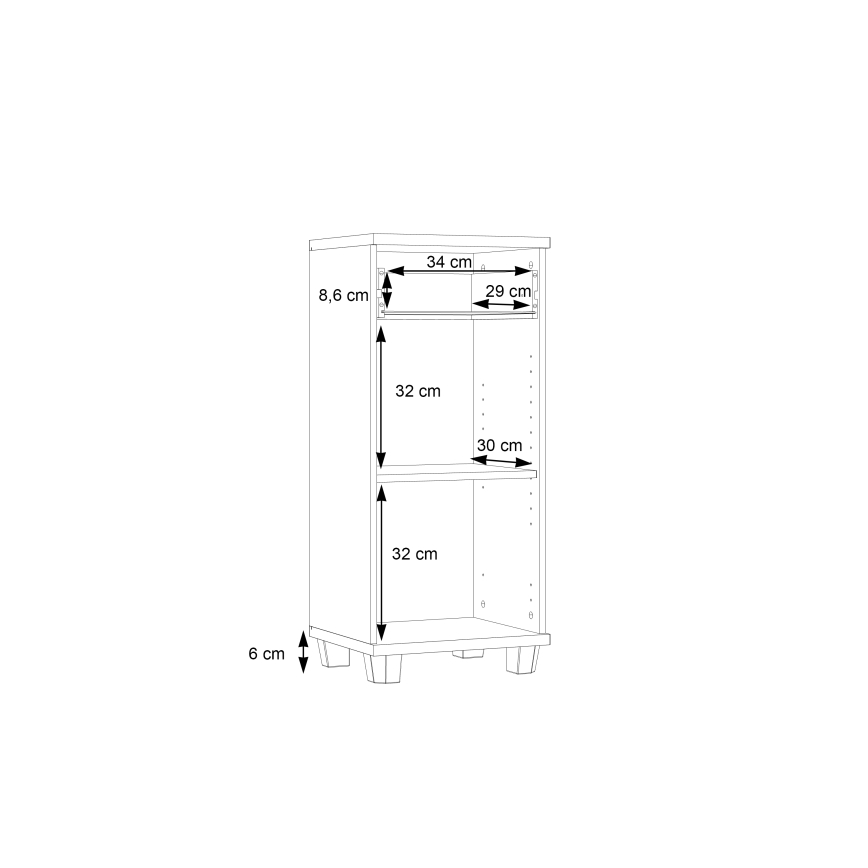 Kupatilski ormarić VENOM, beo/sonoma hrast
