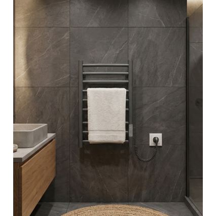Kupatilski peškirni radijator CLASSIC 65W/230V 66x42 cm inox/antracit desna