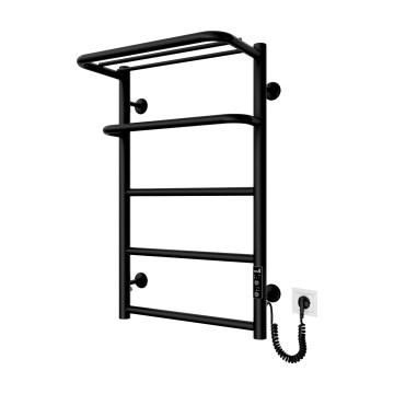 Kupatilski peškirni radijator HOTEL 75W/230V 66x42 cm, nerđajući čelik/crna, desna