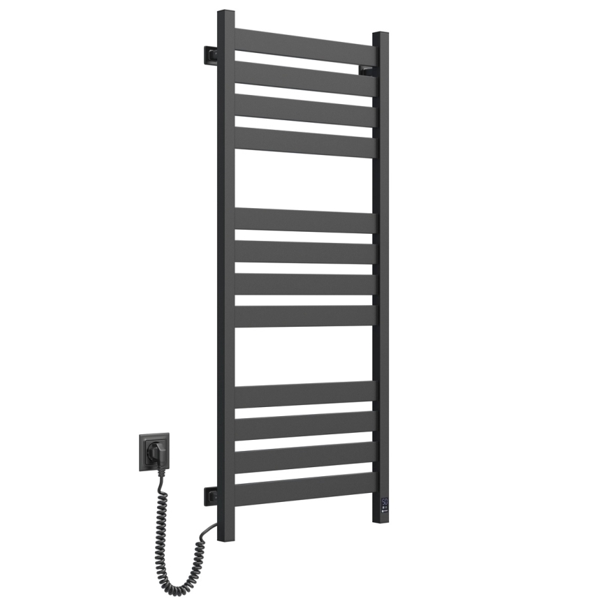 Kupatilski peškirni radijator sa termostatom LARGO 256W 120x50 cm crni levi