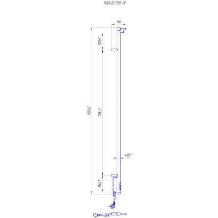 Kupatilski radijator RAY 25W/230V 110x30 cm IP44 nerđajući čelik/sijajni hrom